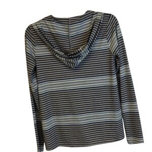 Eleven Star Striped Hoodie Pullover V Neck Long Sleeve Casual Top Women's Size m